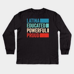 Latina Educated Powerful Proud - Chingona Con Diploma Kids Long Sleeve T-Shirt